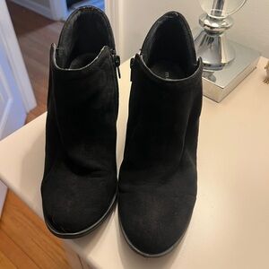 Madden Girl Black Suede Ankle Booties with Side Zip